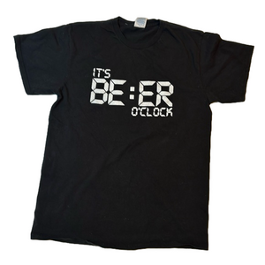 It’s Beer O’Clock Men’s Medium Black Short Sleeve Party Shirt